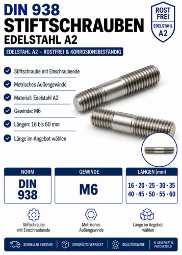 Edelstahl stiftschraube ø - edelstahl,